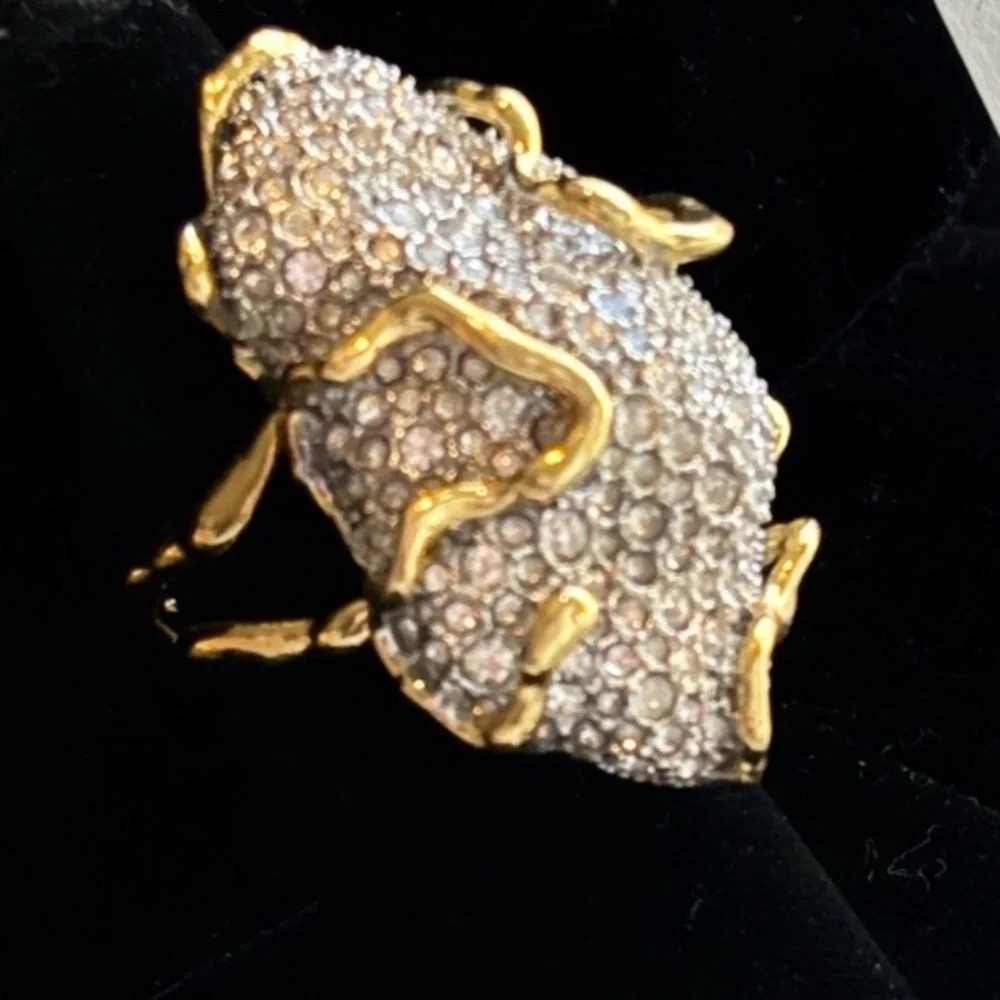 ALEXIS BITTAR • SOLANALES LARGE CRYSTAL PAVE GEODE RING sz 7.5